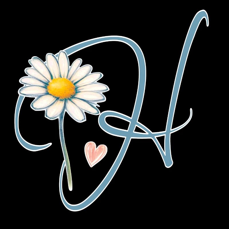 Buchstabe H Gänseblümchen Herz