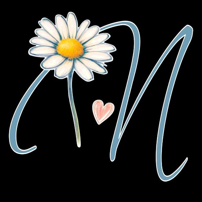 Buchstabe N Gänseblümchen Herz