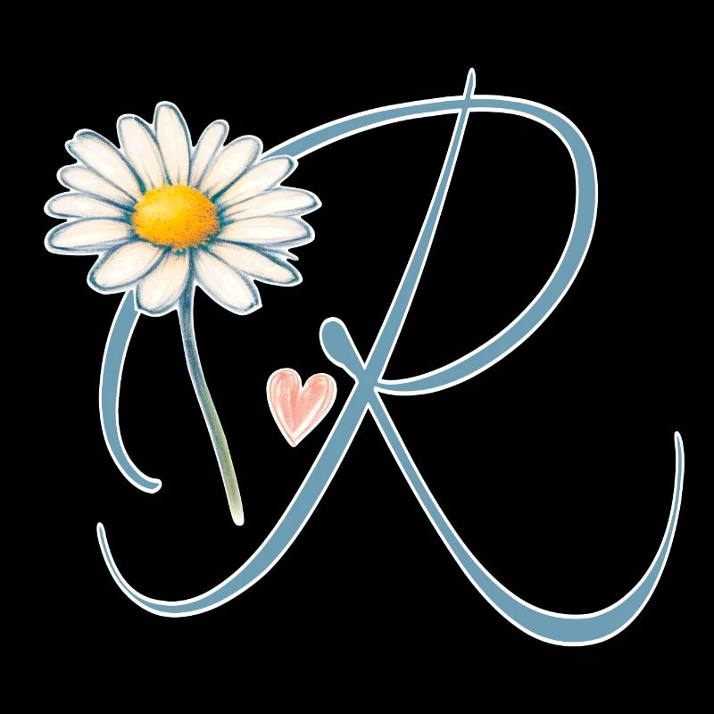 Buchstabe R Gänseblümchen Herz