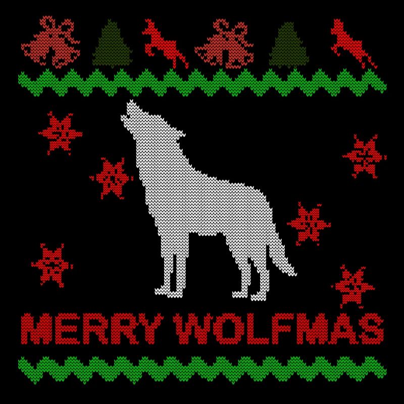 Merry Wolfmas Wolf Frohe hässliche Weihnachten Pullover