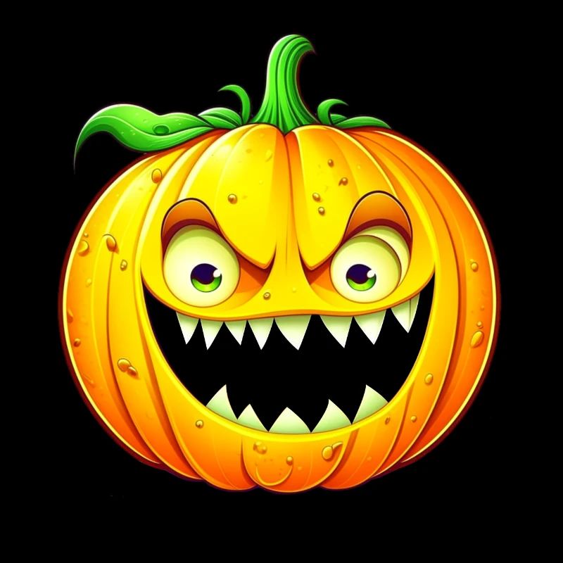 halloween, scary pumpkin with sharp teeth