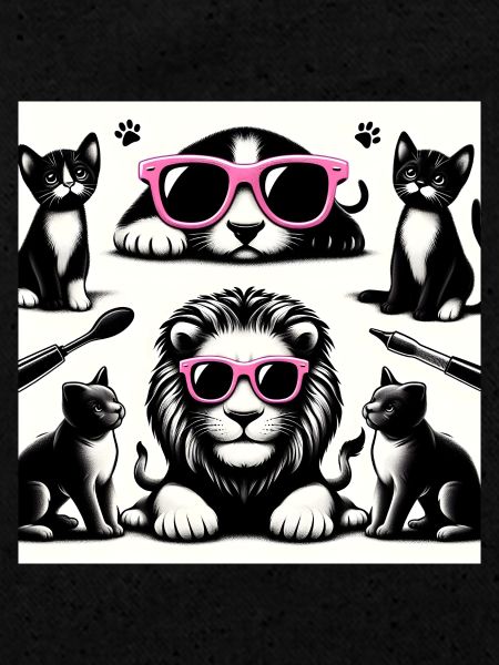 Lion et chat
