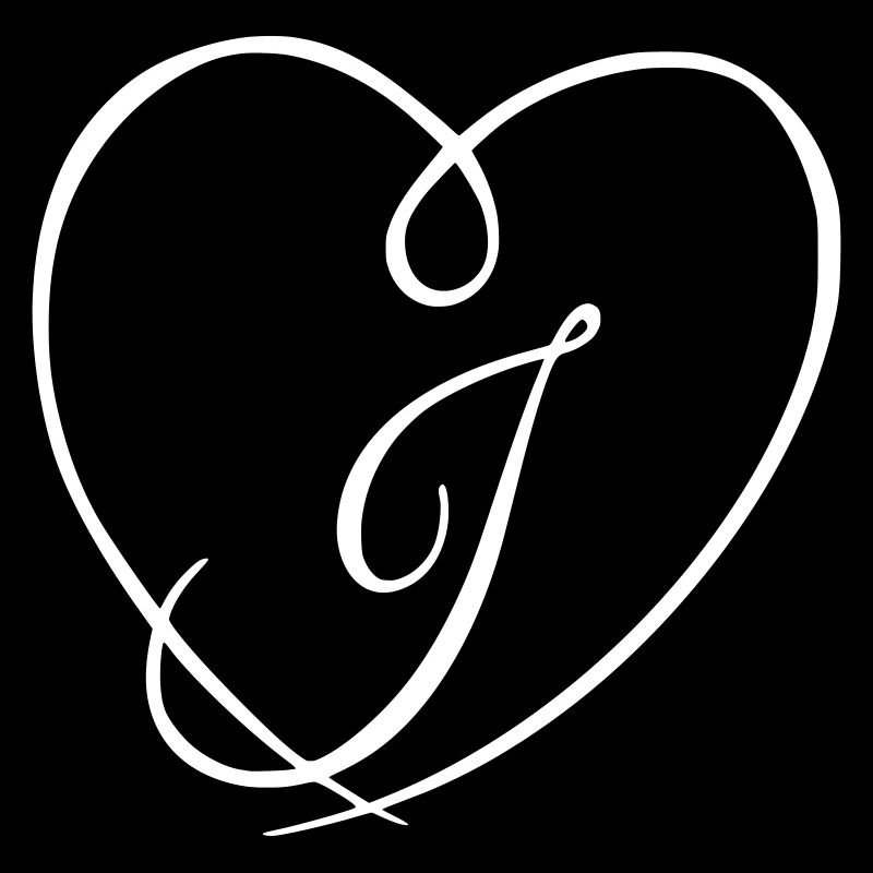 Letter J Calligraphy Heart