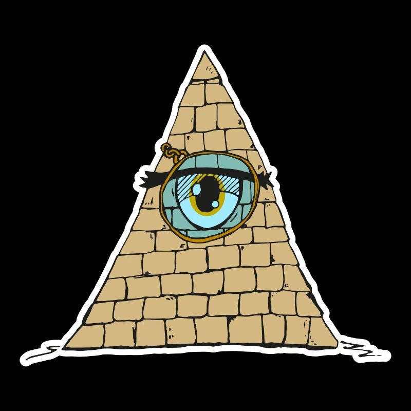 Pyramide Auge mit Monokle - Cartoon Style