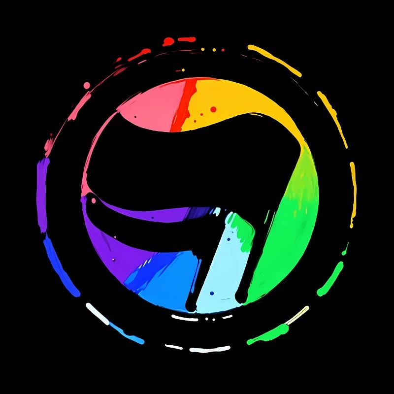 Drapeau antifa arc-en-ciel