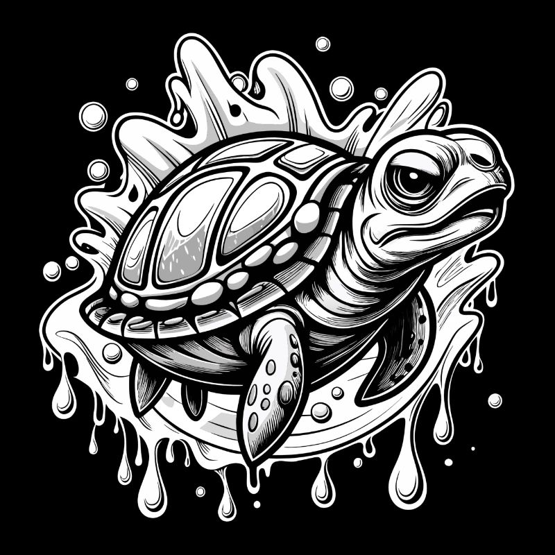 turtle black and white
