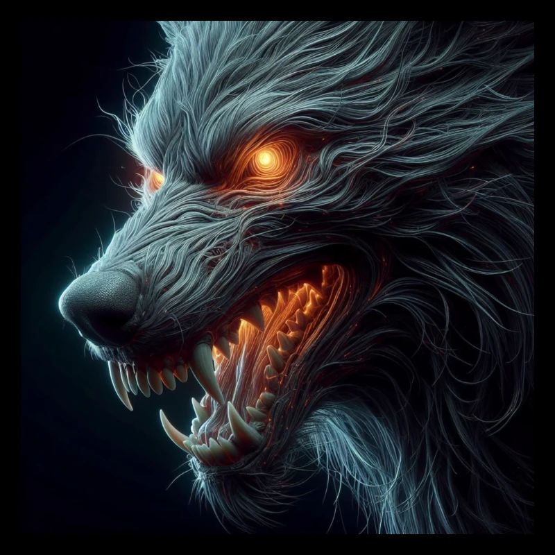 Wolf unheimlich gefährlich Hyperrealismus 3 D