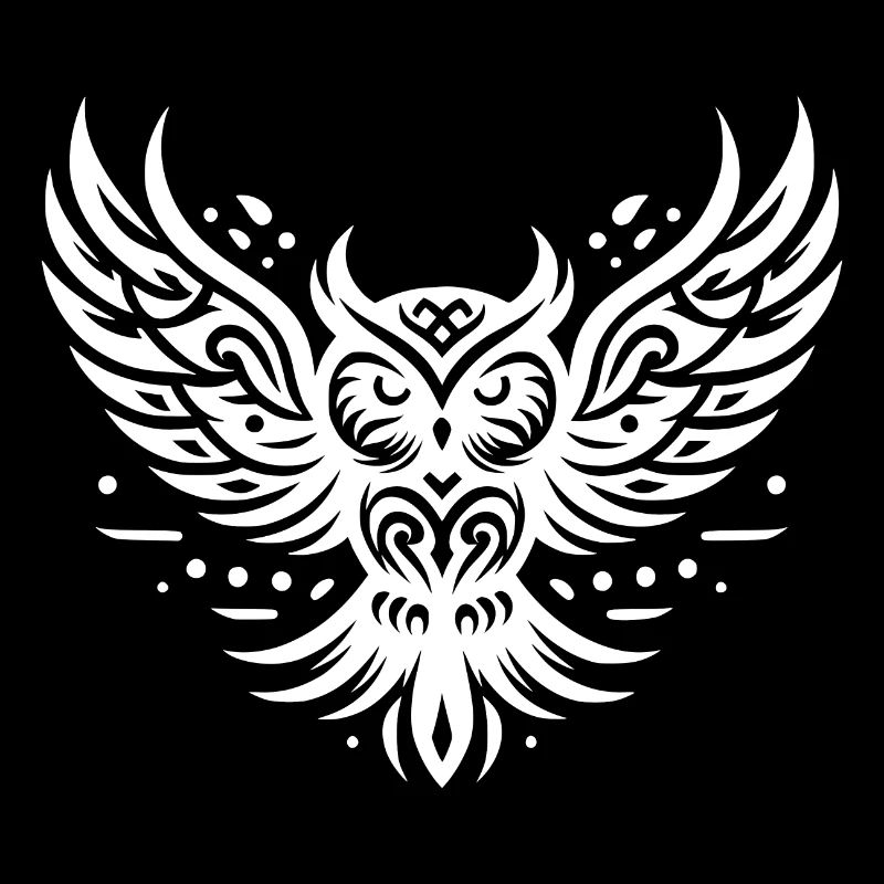 Fliegende Eule im Tattoo Style