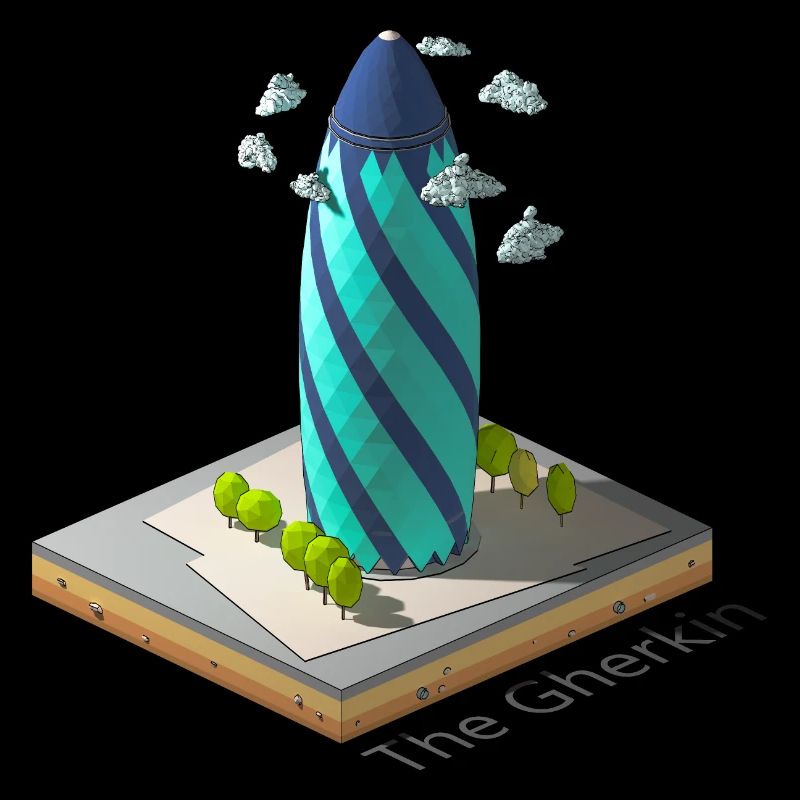 Geometrisches Low-Poly Die Gurke