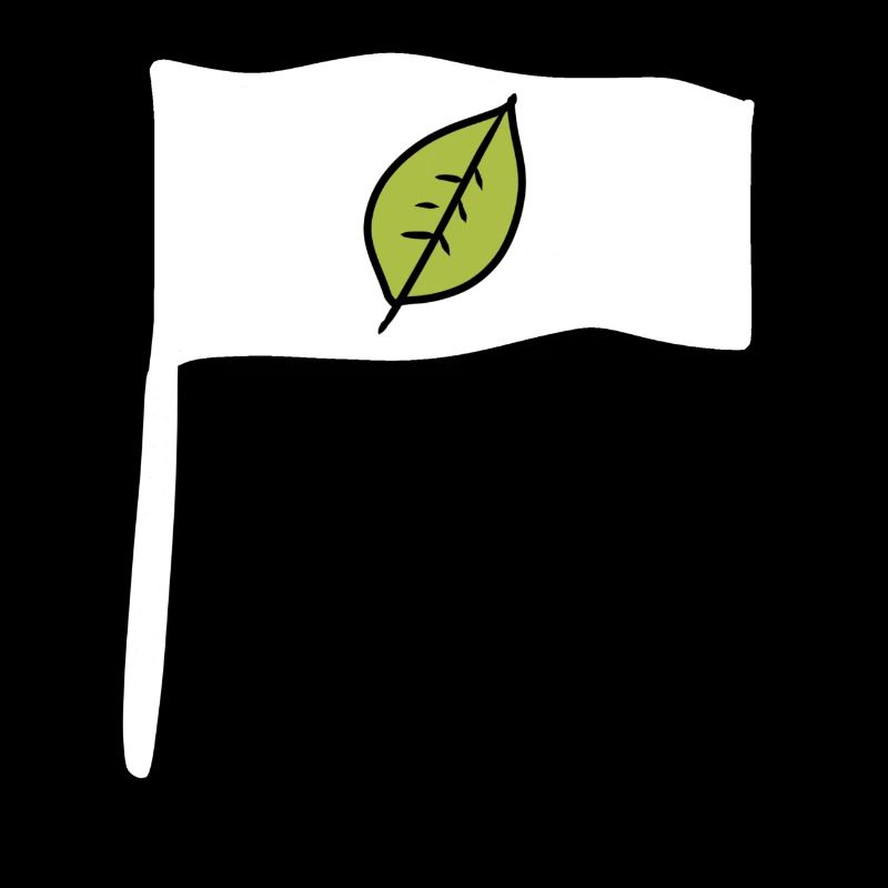 Drapeau vert feuille symbole forme nature