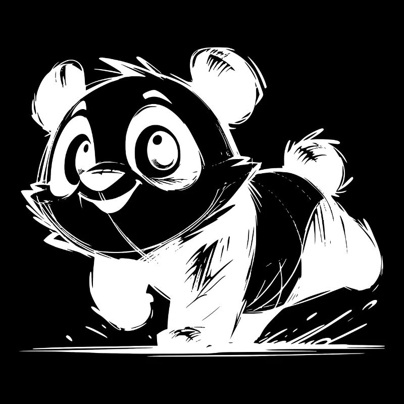 Petit panda mignon bébé dessin au crayon