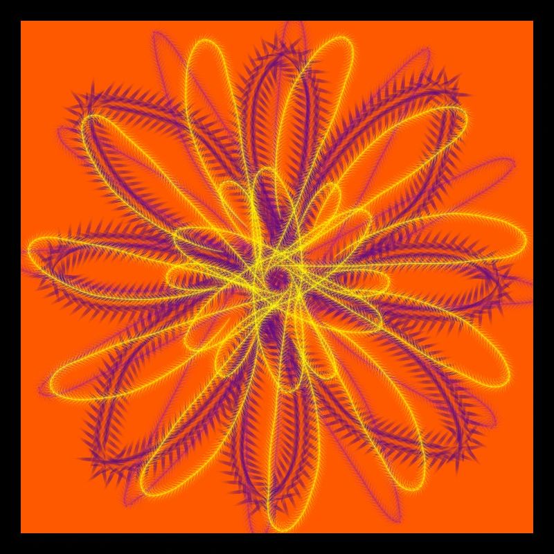 Abstrakte Blume auf orangefarbenem Hintergrund
