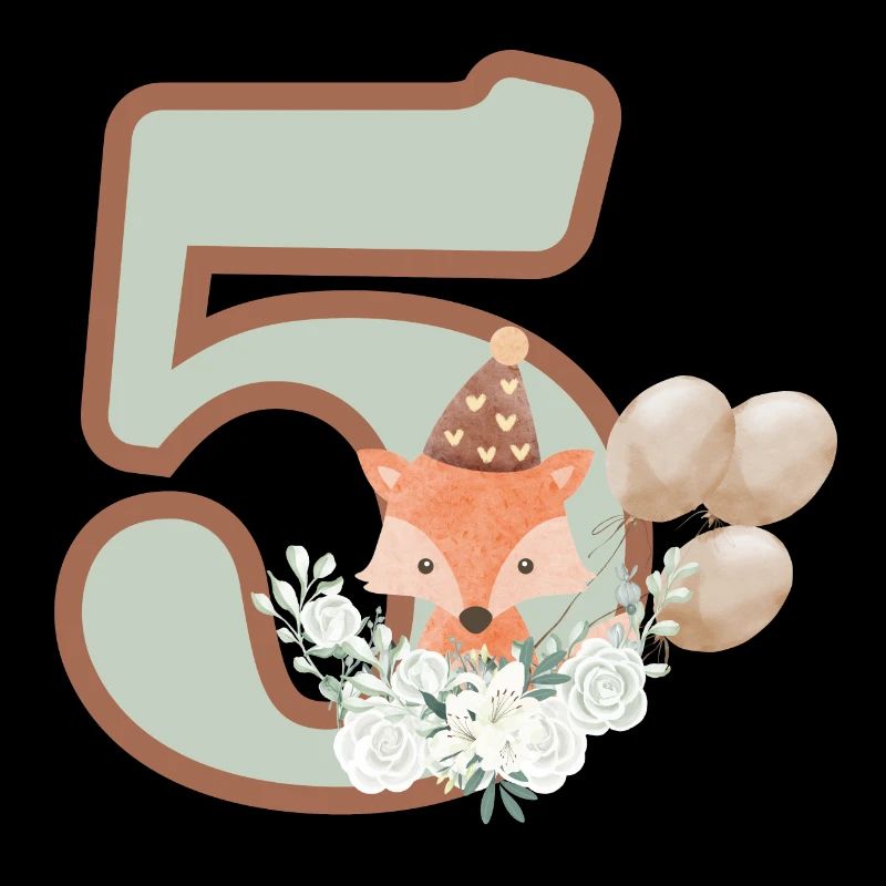 5e anniversaire renard fleurs