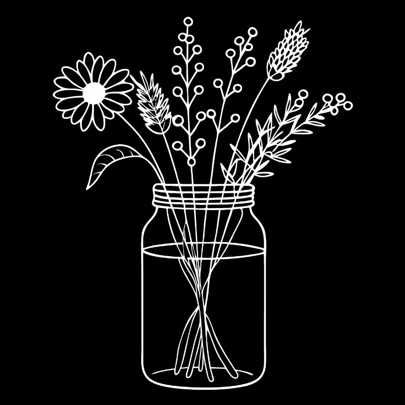 Fleurs dans un bocal à vis