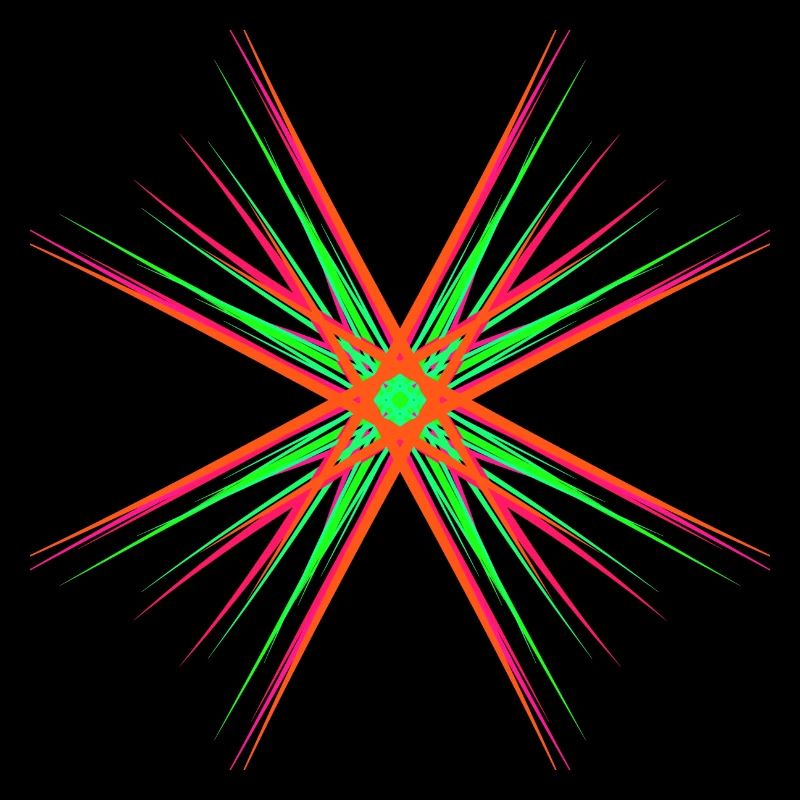 Étoile composée de plusieurs couleurs vives