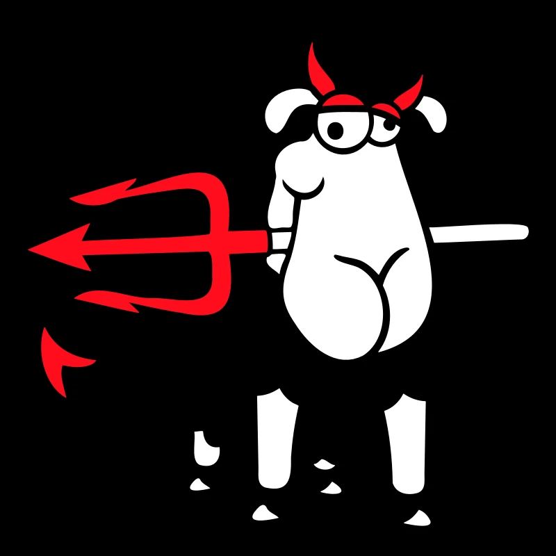 Mouton Diable Satan Enfer Mal Trident Cornes Cool