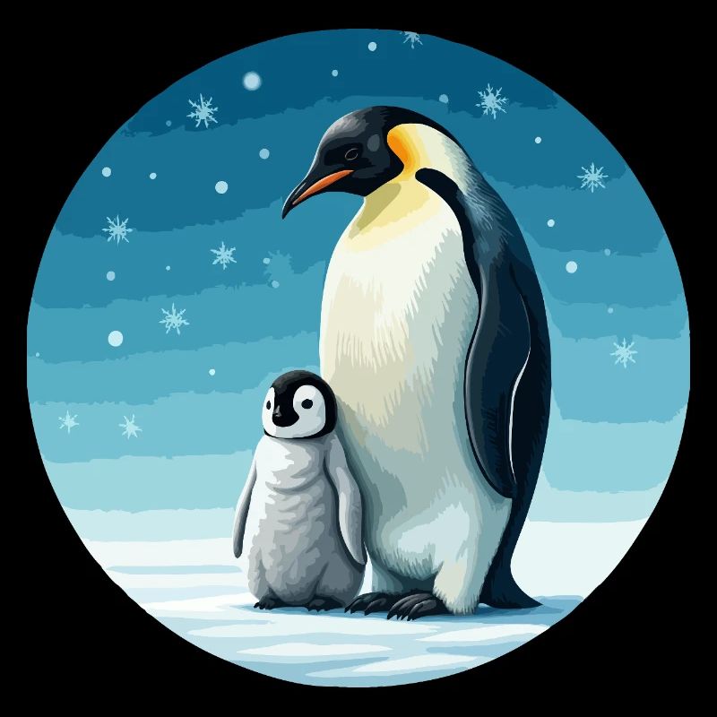 Kaiserpinguin mit Kind