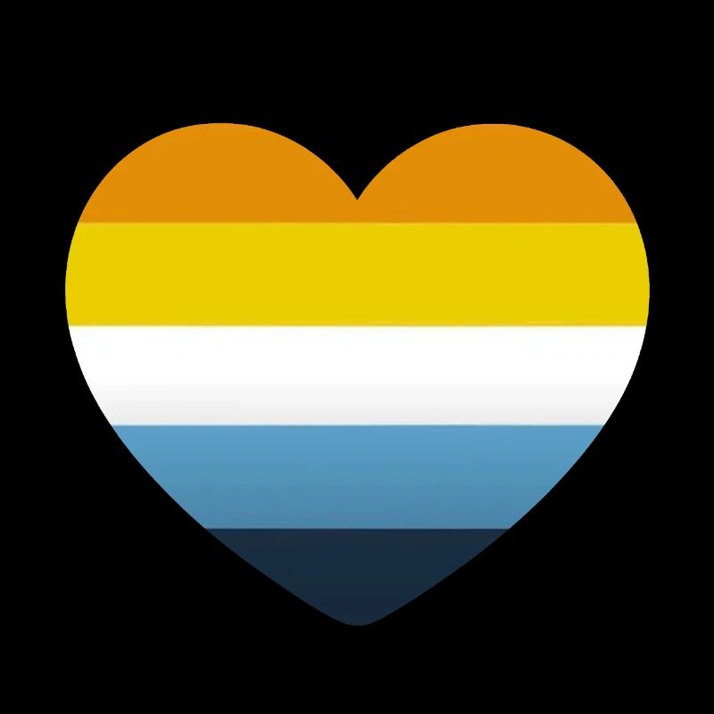 Cœur aux couleurs du drapeau AroAce