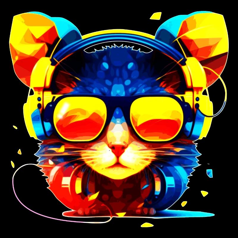 Une souris techno et rave avec des lunettes de soleil