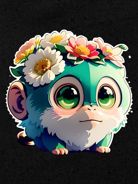 Ami singe fleuri