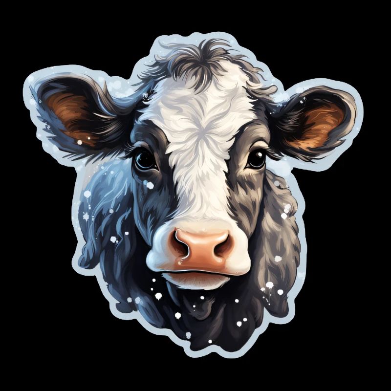 süsses Kälbchen im Schnee