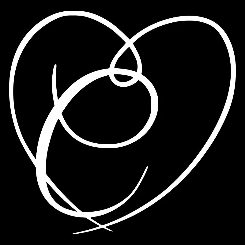 Letter C Calligraphy Heart