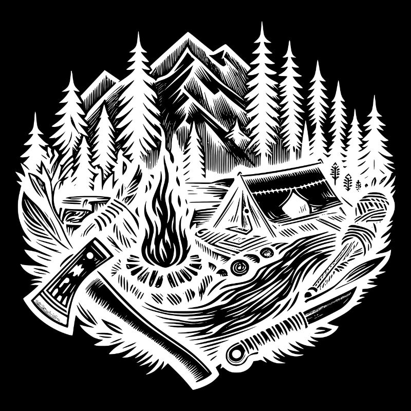 nature campfire axe
