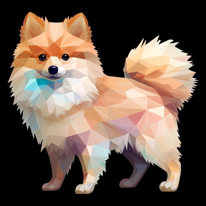 Miniature Spitz Geometric Drawing