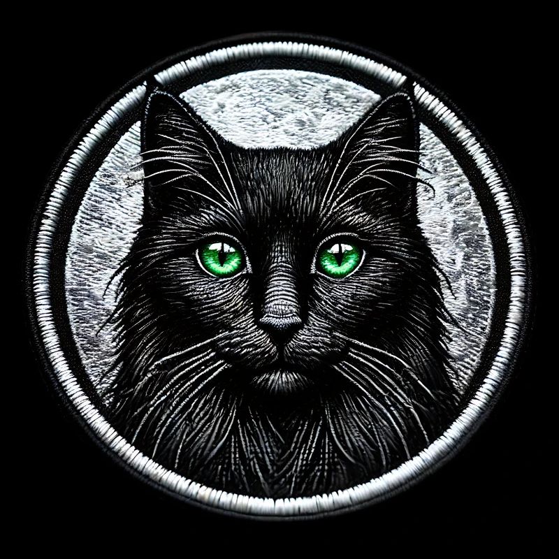 Mystical black cat motif – elegant graphics