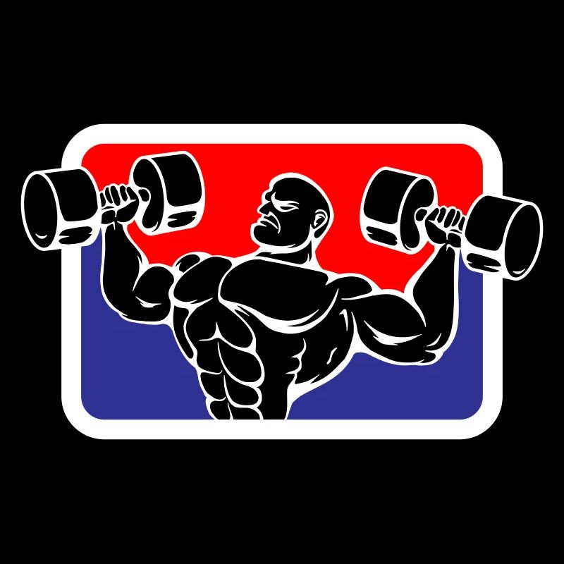 Bodybuilder Gym Muscles Logo | Les couleurs peuvent être changées