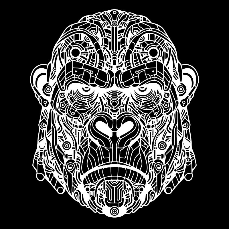 Biomechanical Gorilla - White Design