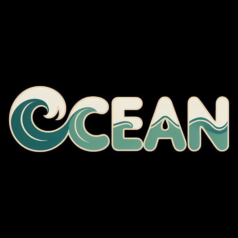 Ocean - Cool Surfer Logo