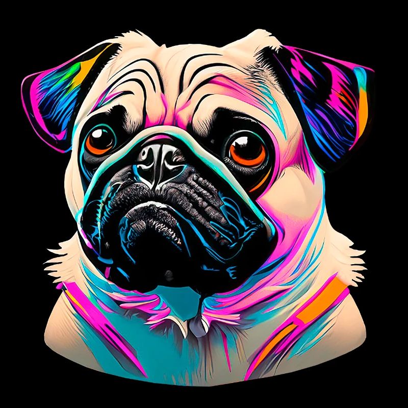 Mops Kopf Pug Graffiti