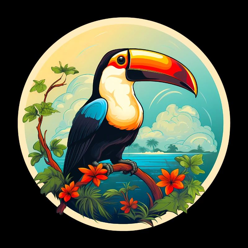 Toucan on the beach