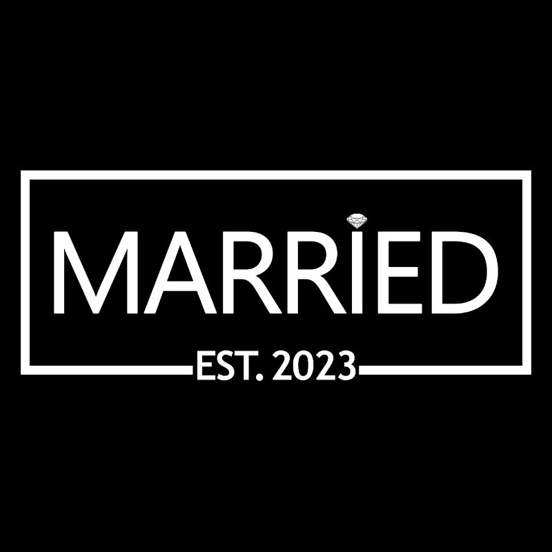 Married Est. 2023 - Men & Women Wedding Day Gift