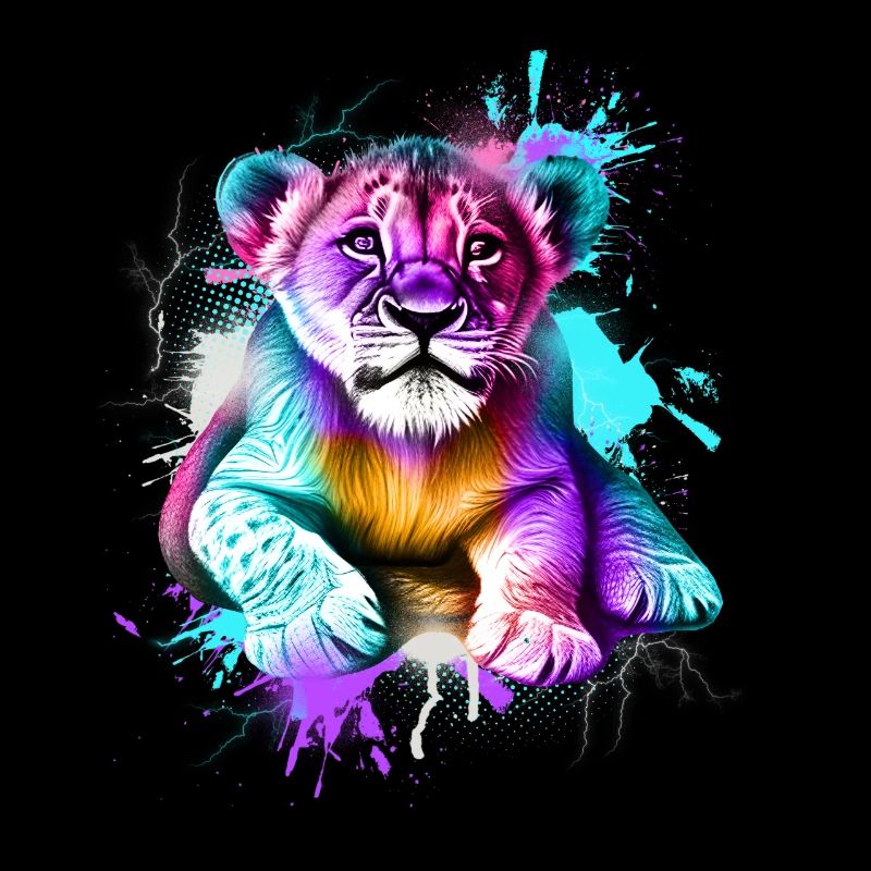 Lion Graffiti Colorful