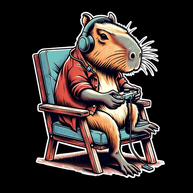 Capybara Gaming Nerd
