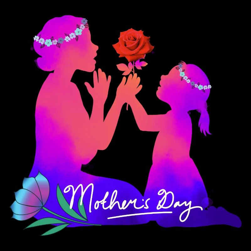 Muttertag Kind schenkt der Mama Rose