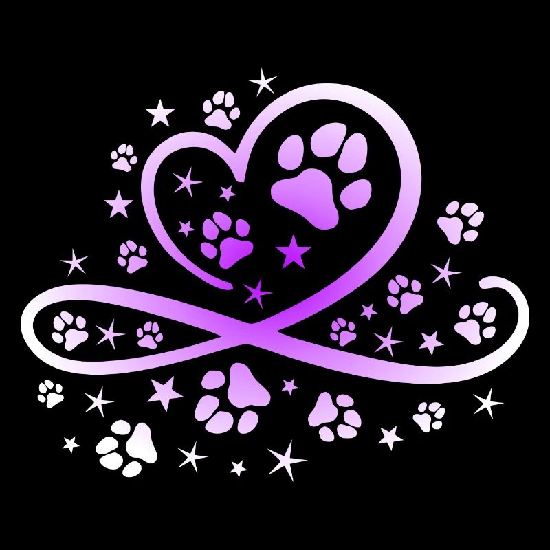 Herz mit Pfötchen und Sternen