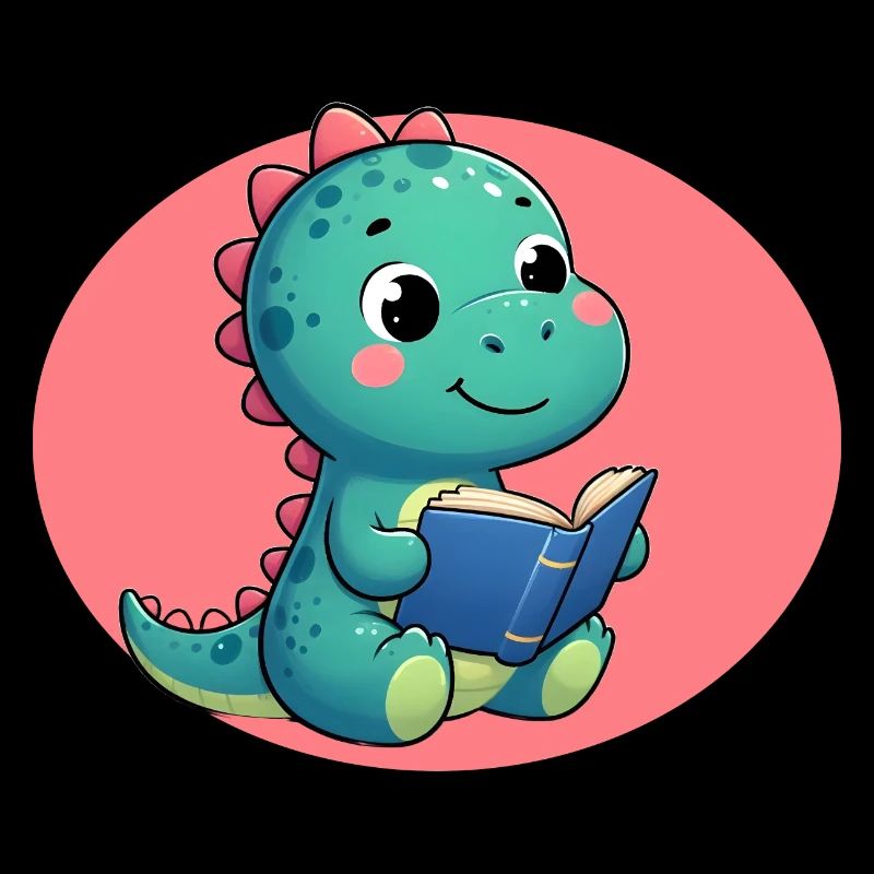 Dino reads book