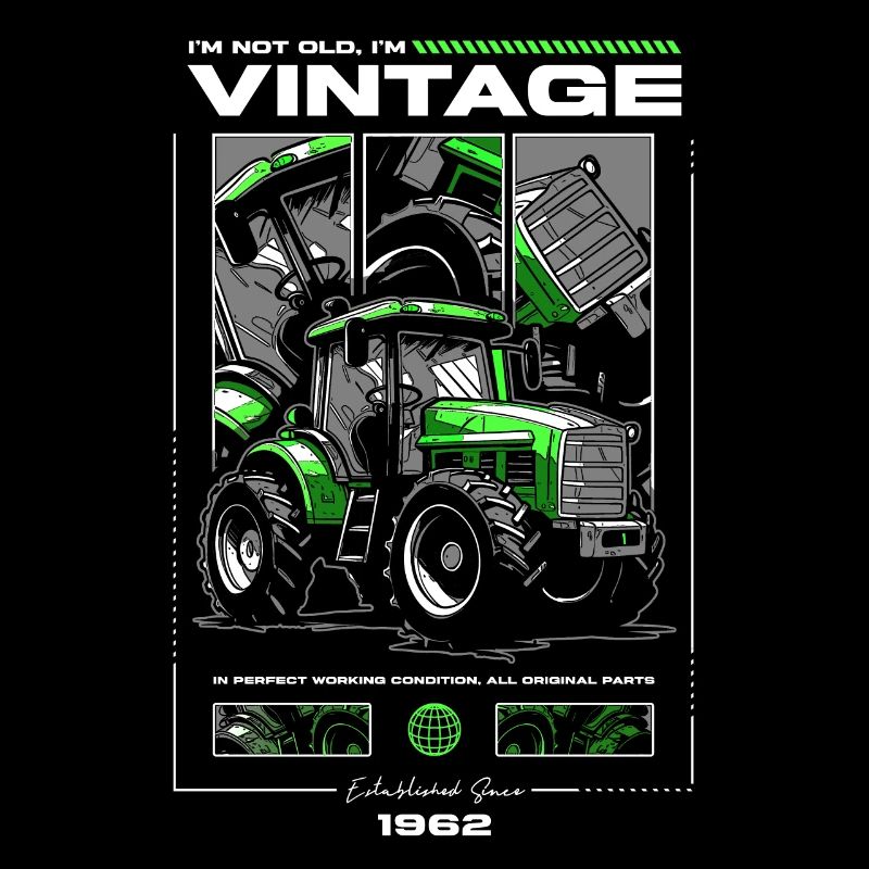 Oldtimer Traktor Bauer Geburtstag Jahrgang 1962