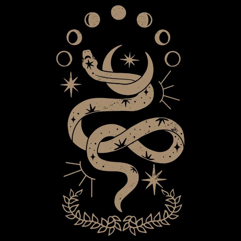 Celestial Snake Moon Mystical Gothic