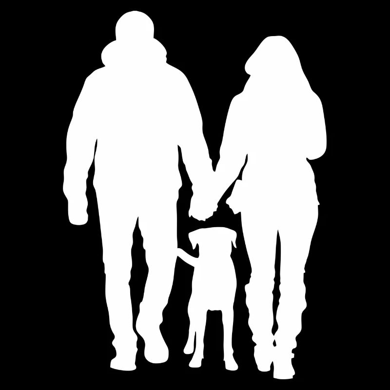 Paar mit Rottweiler