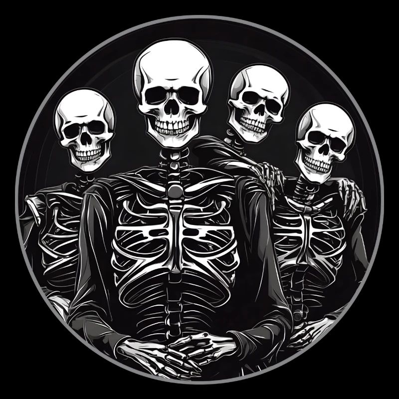 Vier Skelette in Kreisfläche