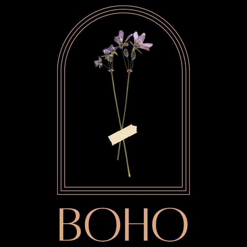 Bouquet de fleurs boho dans un cadre arche