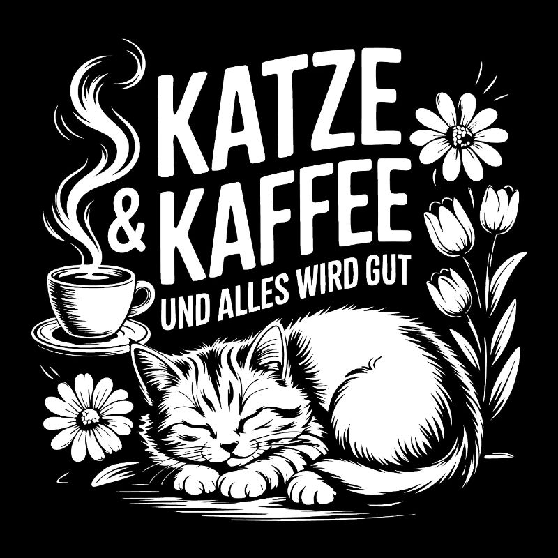 Katze und Kaffee ist alles was ich brauche