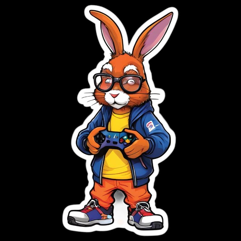 Gamer bunny with controller