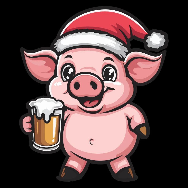 Cochon Bière de Noël Drôle