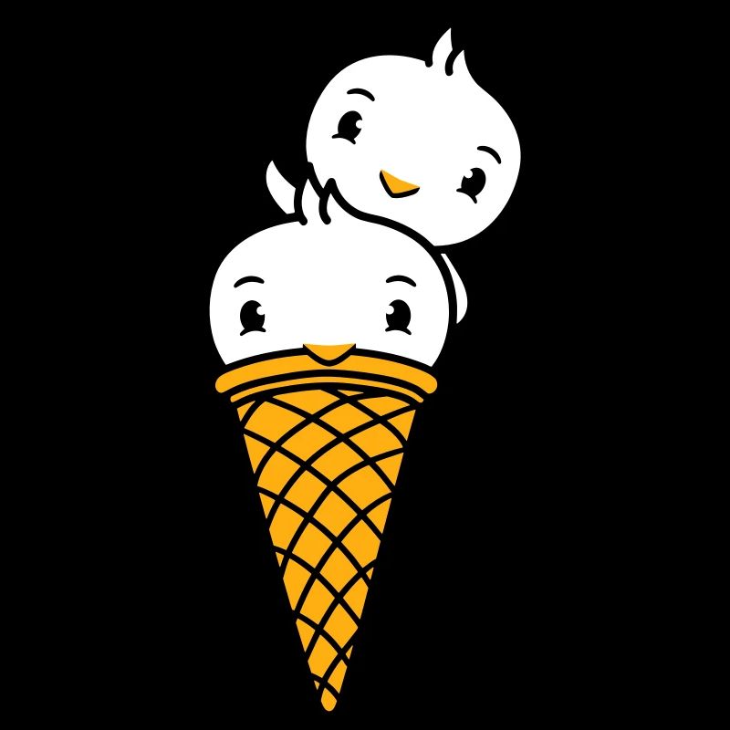 Birds Cream Waffle Cream Scoops Cream Cream Cone