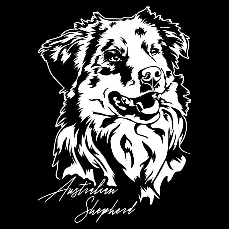 Australian Shepherd Aussie Portrait Dogs Wilsigns